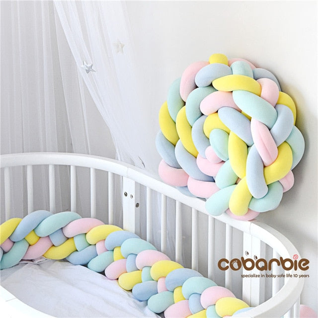 Baby Products Online - Baby Bumper Bed Braid Knot Cushion Cushion Bumper  for Baby Bebe Baby Crib Protector Baby Bumper Bumper Room Decor Baby Crib  Protector - Kideno